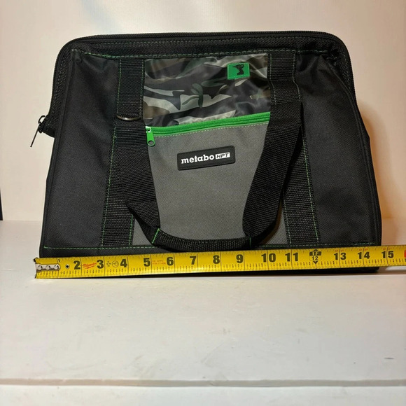 Metabo 372294M HPT 15 X 11 X 15" Contractor Canvas Tool Bag - Black/Green NWOT. - Picture 5 of 8